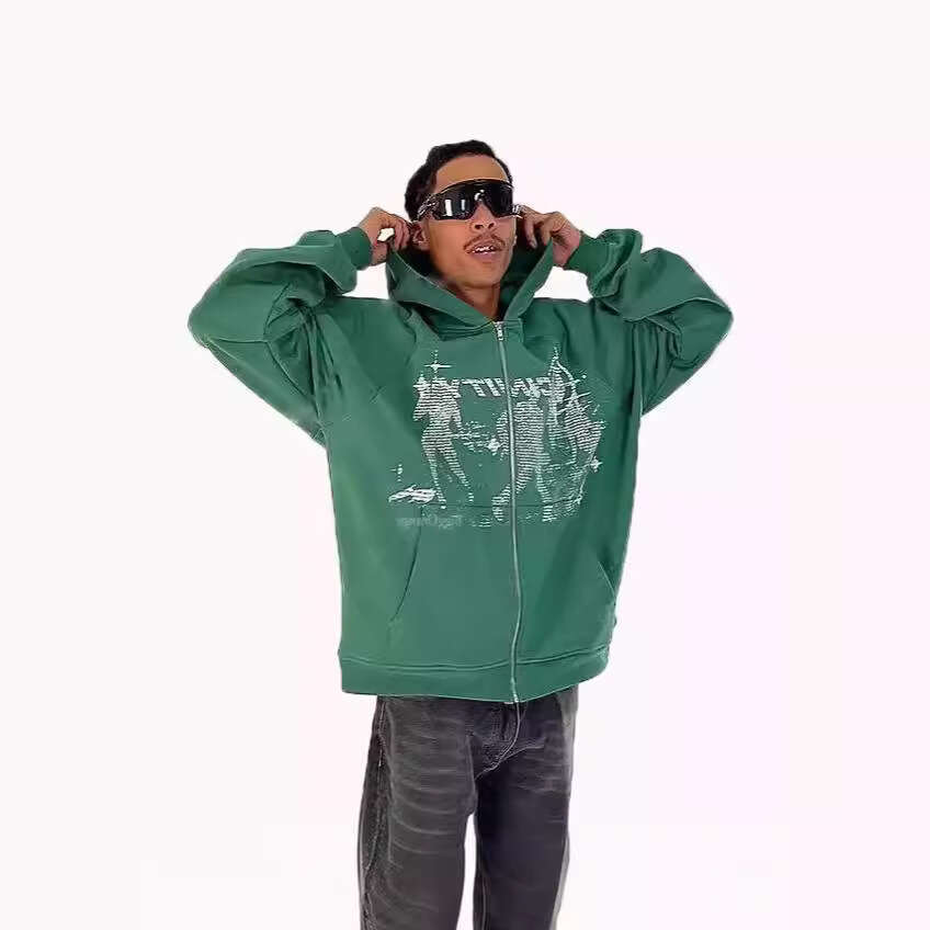New American street style Y2K cartoon printed unisex loose hooded sweatshirt ins gift for man