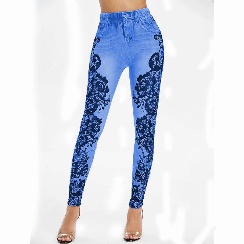 Women Yoga Pants New Women S Digital Printed Sports Yoga Pants Imitating Denim YJ