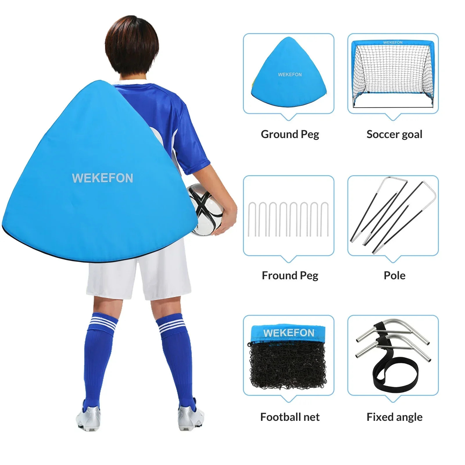 Soccer Goal Kids Soccer Net for Backyard Set of 2 - Size 2.9x2.4 Portable Pop Up Practice Mini Soccer Goals with Carry Case 250326
