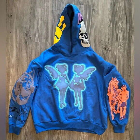 American style new Y2K cartoon street hip-hop trend top, unisex loose pullover hoodie gift for man