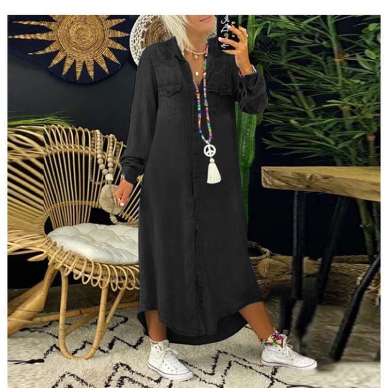 Dongdumaoyi Plus Size Damesdenimjurk Exportkleur Casual Rok A