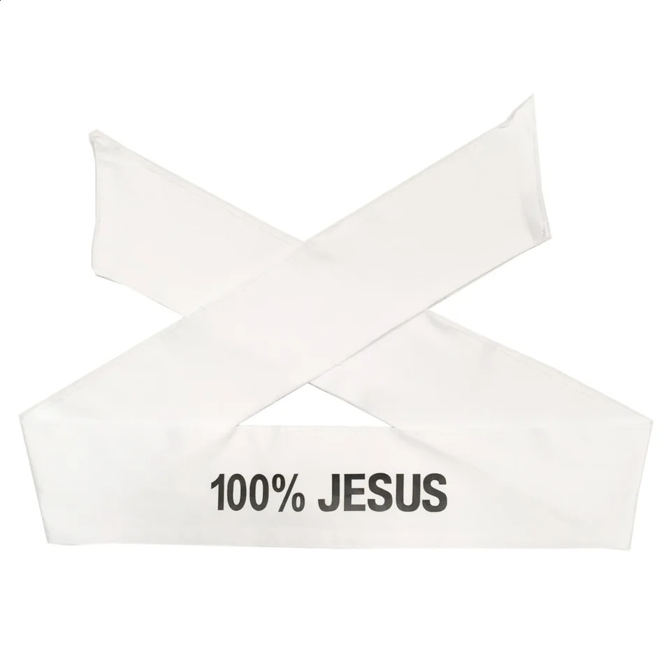 100% Jesus Sport Tie Headband Soccer Football Athletics Fitness Sweatband Bandana 250327