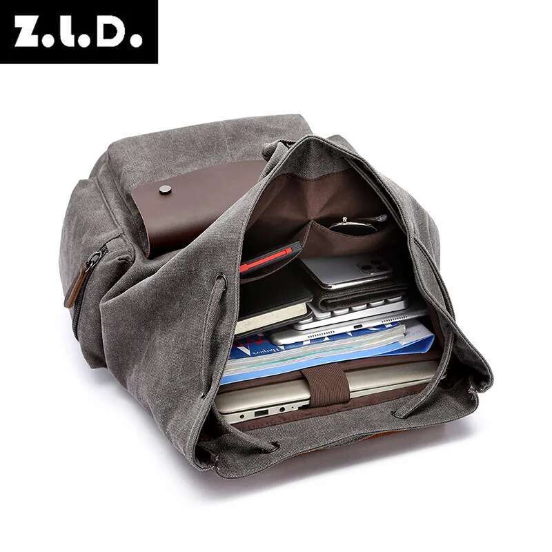 Tilorraine 2023 New Canvas Leisure Double Shoulder Computer Men's Backpack Unisex Schoolbag Large Capacity Travel Bag