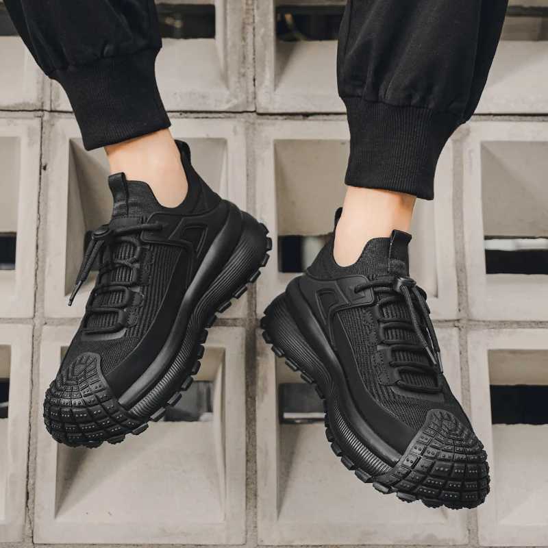 2025 mens outdoor waterproof camping anti slip sports shoes for hiking mens casual lightweight lace walking shoes Y250325