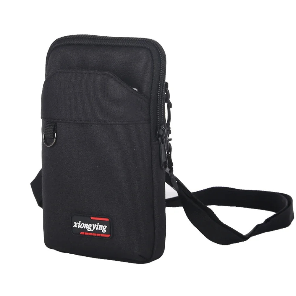 Canvas shoulder bag mens solid color horizontal casual and fashionable mobile phone camping hunting small square wallet 250326