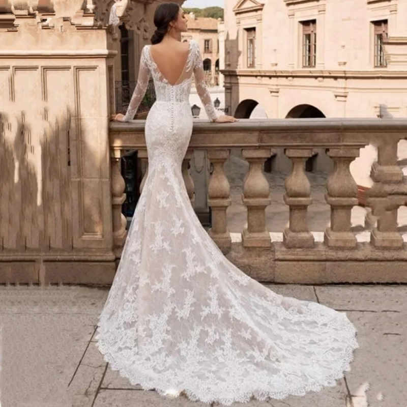 Mermaid Elegant Wedding Dresses With Sweetheart Sparkling Sequins Beads With Full 3D Appliques Pearls Backless Party Plus Size Custom Made vestido de 