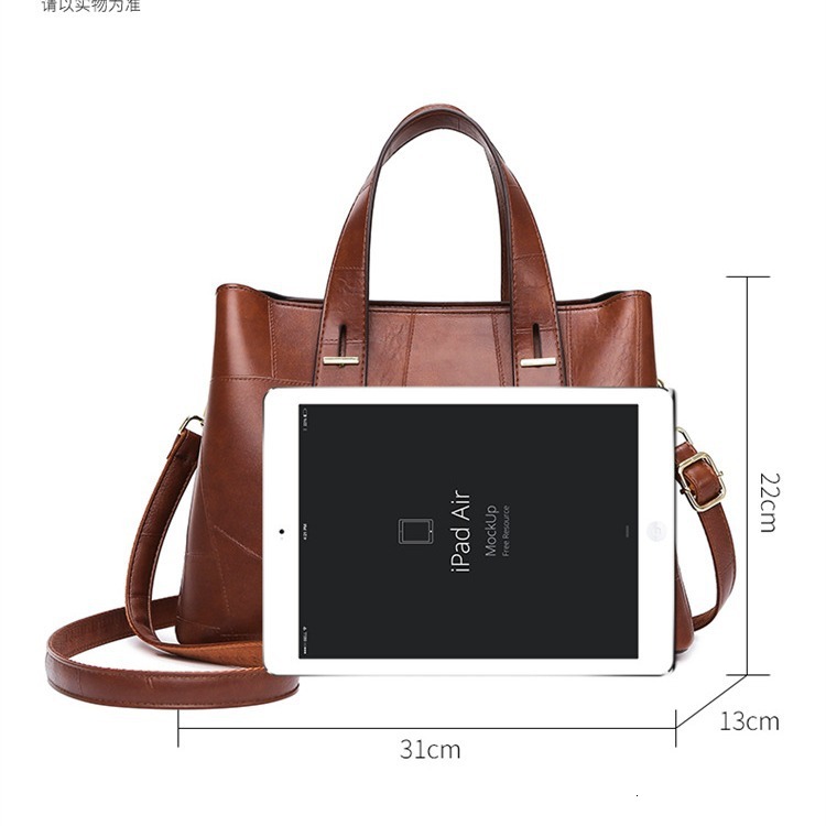 Women's Handbag Autumn Fashion Splicing Work Commuting High-End Sense Large Capacity Temperament Shoulder Bag For Women