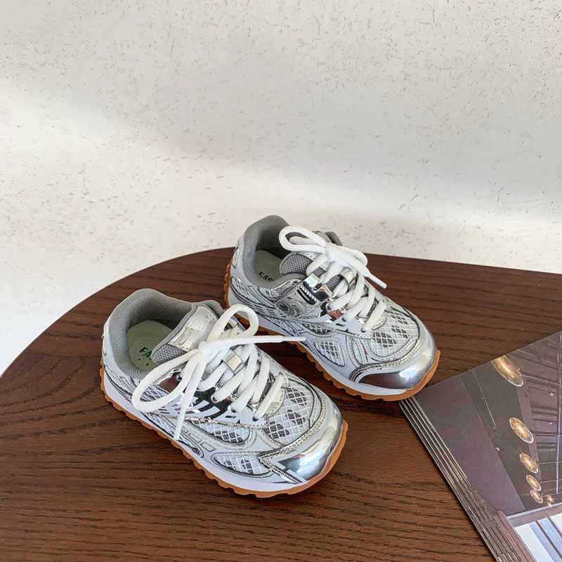 2025 Summer Toddler Kid Running Orbit Metallic Rubber Mesh Sneaker Children Casual Fashion Shoe Boy Girl Sports Walking ShoesC250327