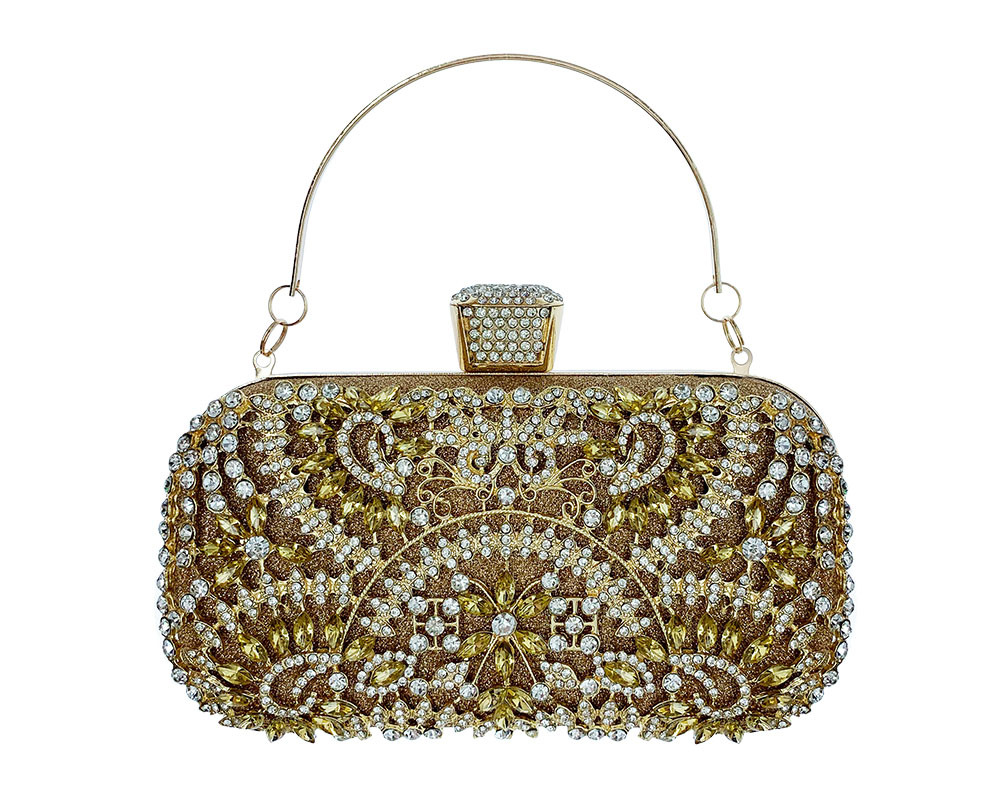 Evening Bags Bow Dark Bright Gold Red Sliver Color AB Diamond Women's Clutch Bag And Wallet Party Lady Crystal Wedding Bridal Handbag