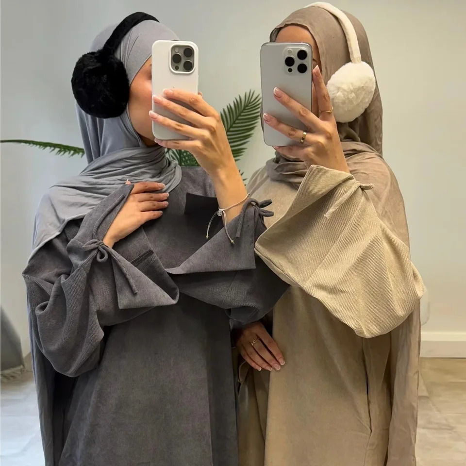 Sweet Ramadan Bowknot Dubai Abaya Dress y Arab Muslim Women Modest Islamic Party Coat Kaftan Fashion Gown 250326