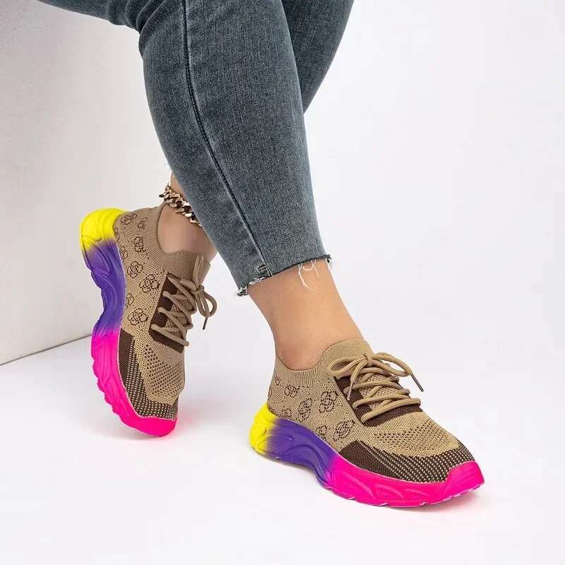 Breathable Mesh Platform New Increase Height Chunky Sneakers For Women Tenis Outdoor Women's Casual Running Shoes