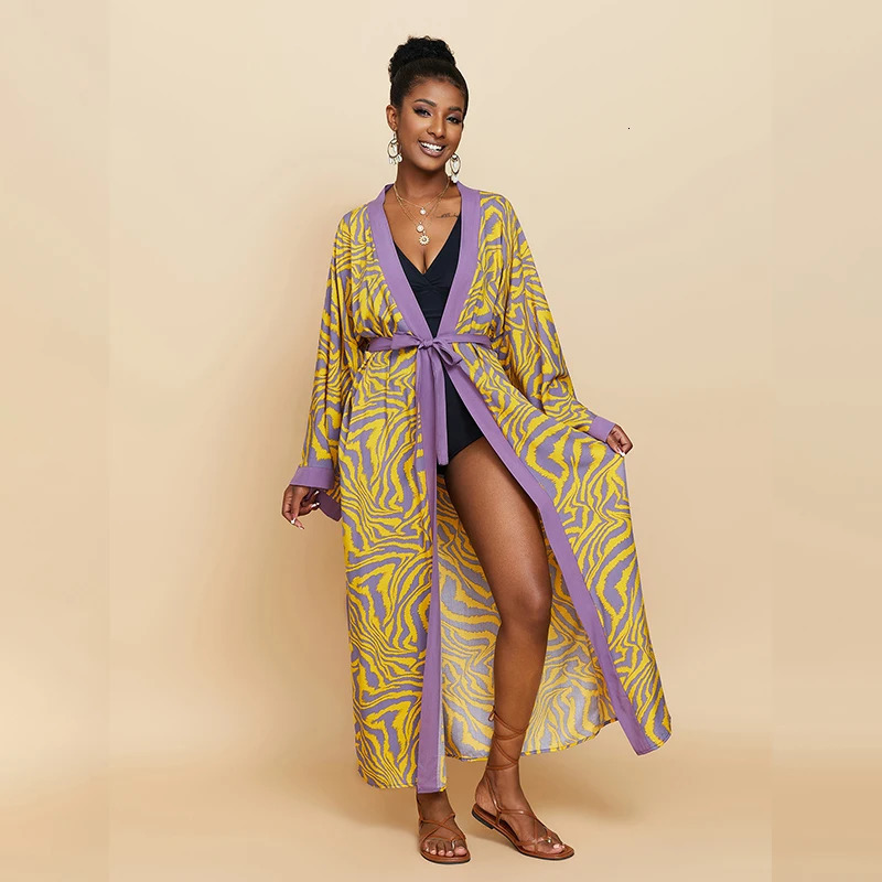 Para Praia kimono beach wear 9color bikini top womens long dress Sarong loose open swimsuit 250326