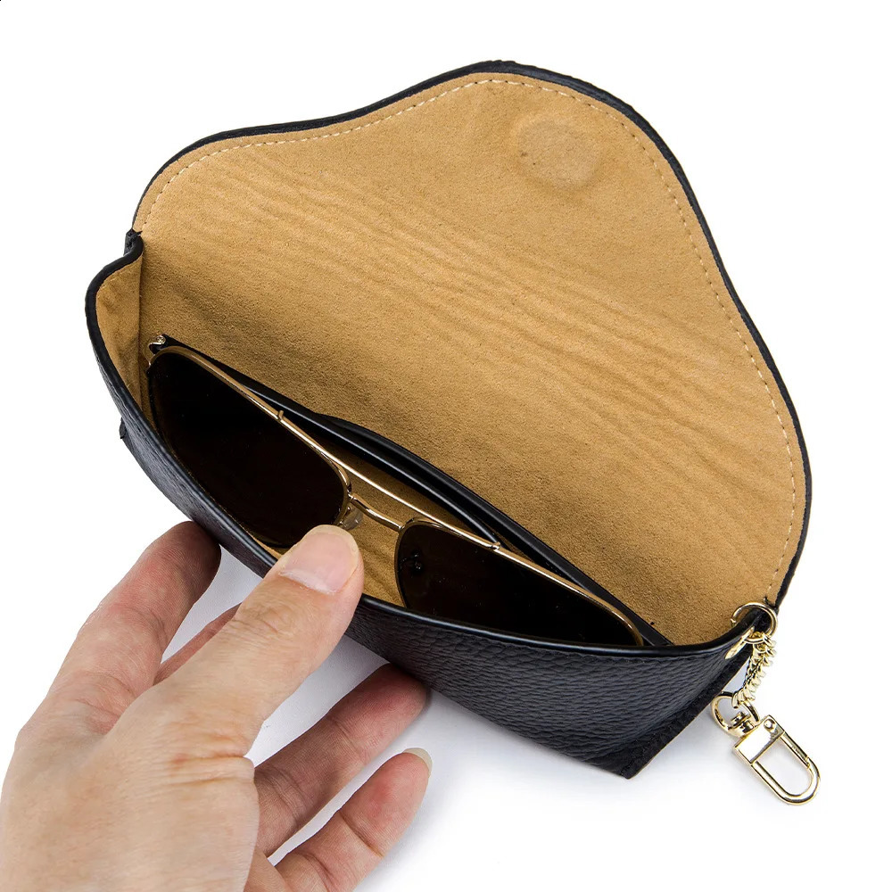 Genuine Leather Reading Glasses Bag Case For Man Women Cowhide Sunglasses Storage Holder Pouch Eyeglasses Box Eyewear Protector 250326