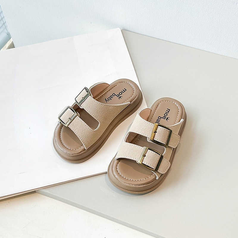 Slipper Summer New Buckle Sandals Casual Fashion Cross Sandals for Boys and Girls Open Toe Soft Sole Princess Shoes Roman Shoes S25326