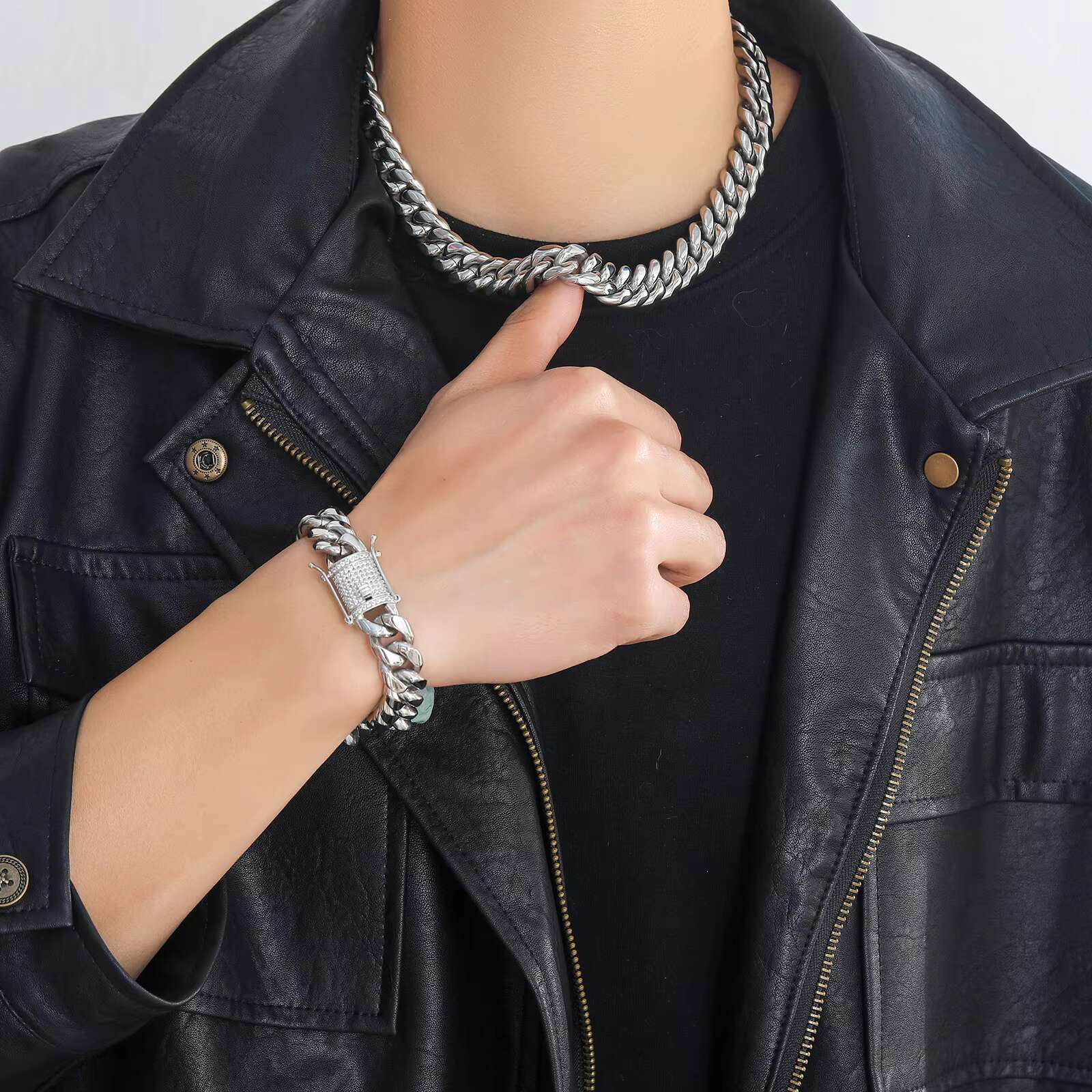 Wholesale 6-18mm Stainless Steel Cuban Chain 14K 18K Gold Plated Necklace Miami Cuban Link Chain Monaco Chains for Men