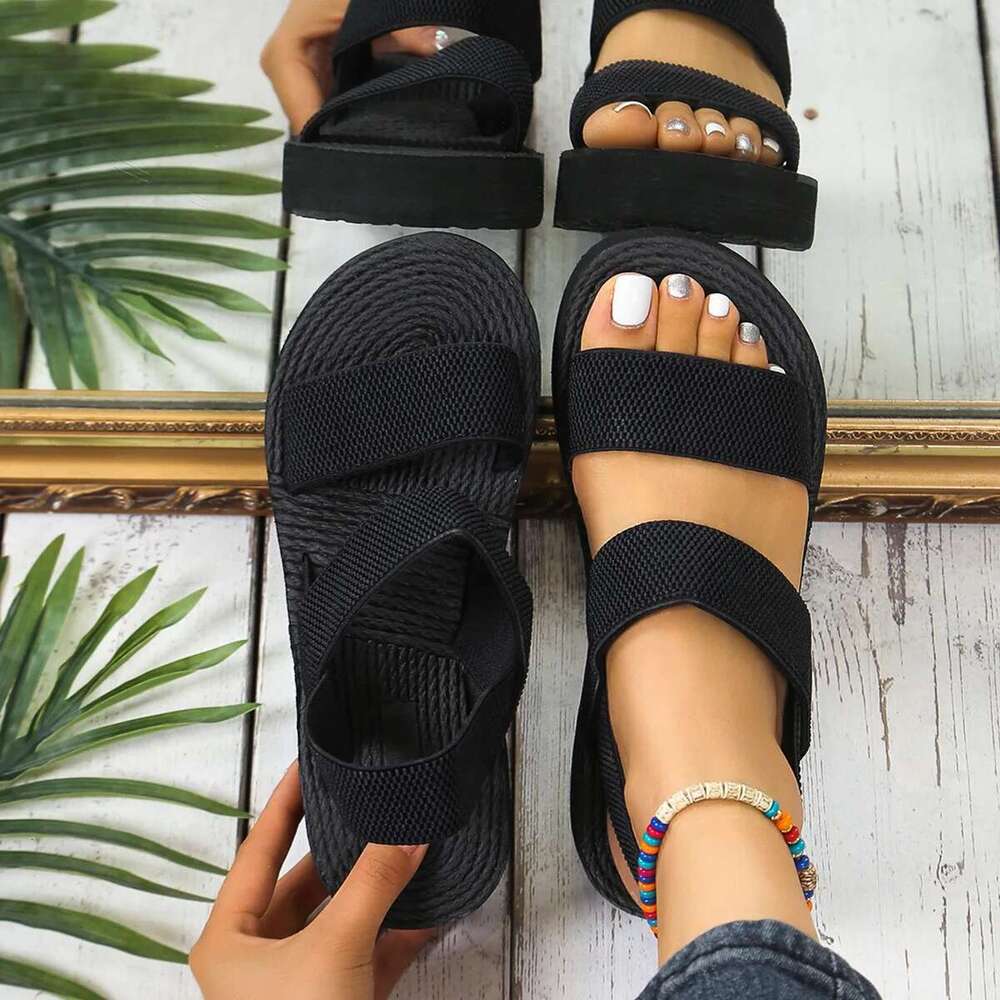 Women's Light Weight Wedge Sandals Open Toe Platform Thick Soled Summer Casual Sgback Shoes with Back Strap Leisure Footwear