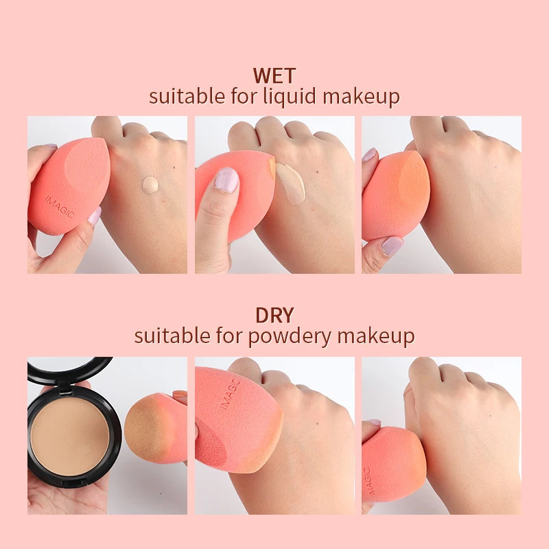 IMAGIC beauty sponge 3pcs face wash puff gourd water drop puff wet and dry makeup sponge tool 250317