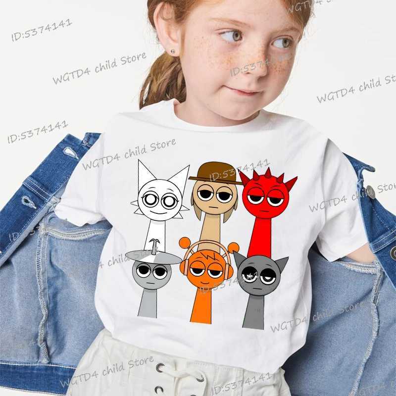 Sprunki Childrens T-shirt Summer Childrens Superman Game Sprunki Short Sleeve Top Boys Anime Fashion T-shirt Girls Casual Clothing Gift X250327