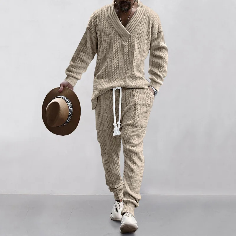 Solid color jacquard mens long sleeved casual Japanese clothing for spring and autumn loose shopping fashion 250326