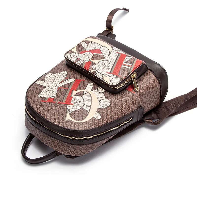 Brand Fashion 2024 New With Little Bear Cartoon Pattern Large Capacity Design Alphabet Women's Backpack