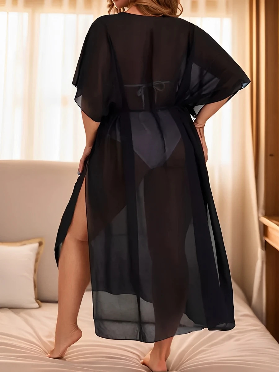 Large solid beach set short sleeved onepiece swimsuit for women womens 250321