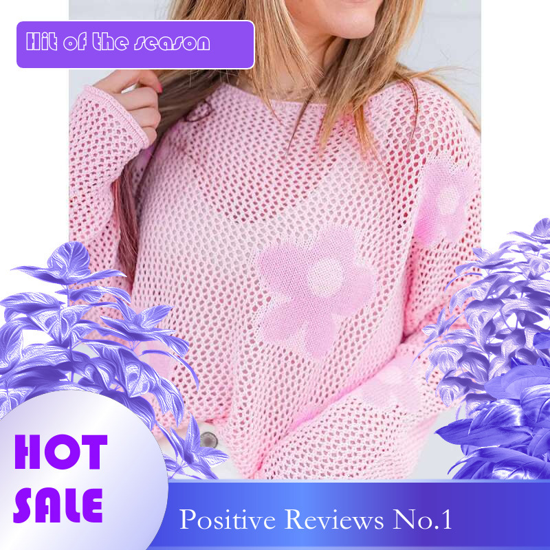 Dongdumaoyi Lente Zomer Nieuwe Trui Ronde Hals T Shirt Dames Lichtgewicht Casual Uitgehold Gebreid Lange Mouw Damesmode Top