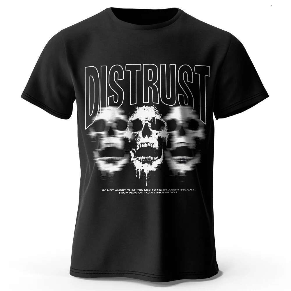 Men s and women skull print T shirt breathable street pattern summer cotton