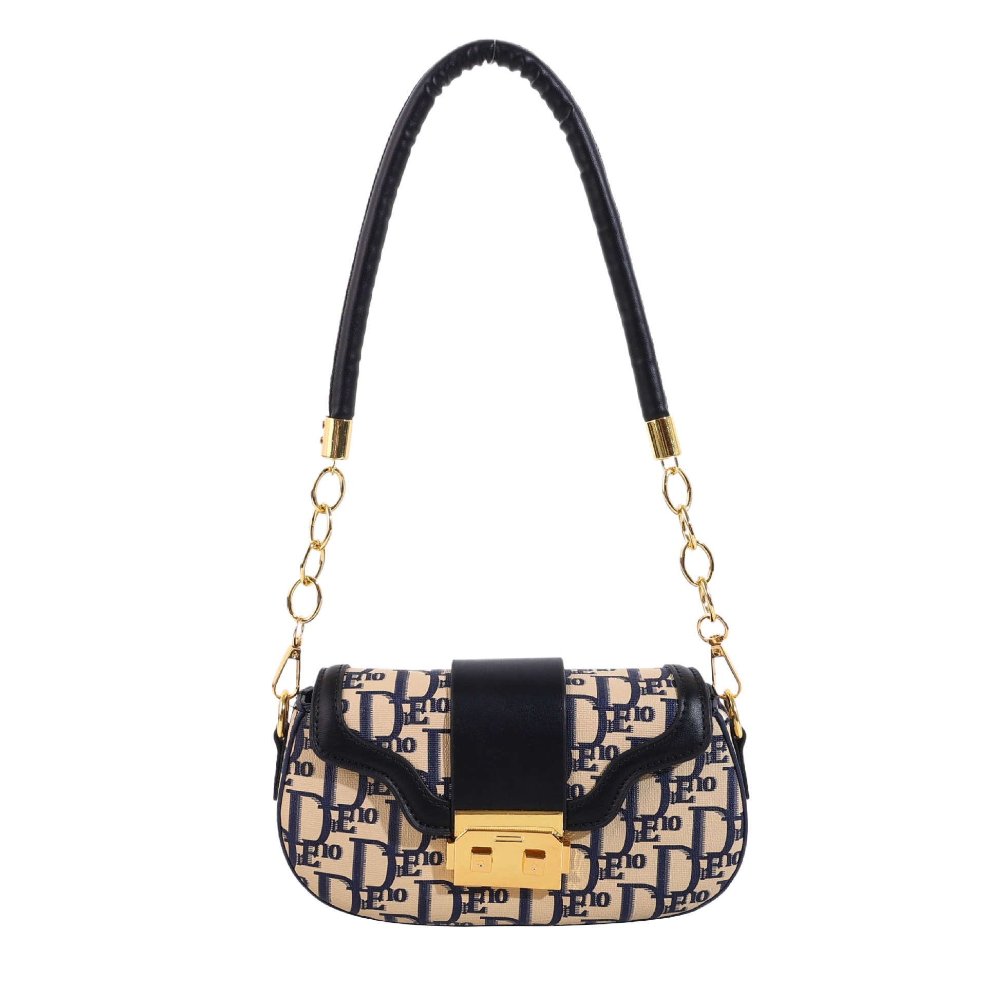 design 2025 new Women's crossbody saddle style in Europe America with chain color-blocking popular versatile single-shoulder and underarm ladies 