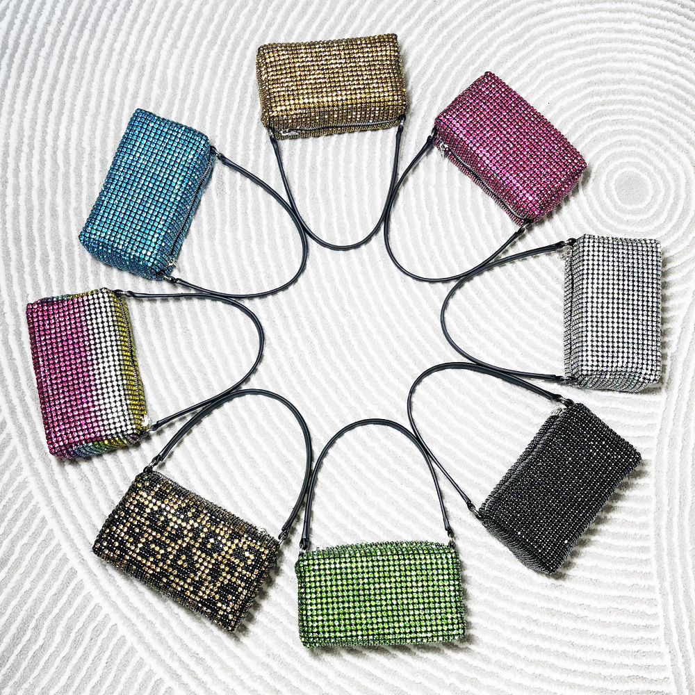 Women S Full Of Diamonds Hand Held Single Shoulder Shiny Rhinestone Crossbody Bag Handmade Bag With Diamond Inlay Women S Handbag
