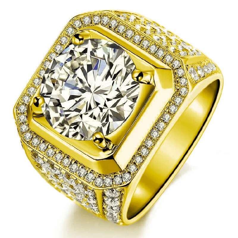 Mens ring 1ct-5ct Real Moissanite diamond pure silver 100% 9K gold 100% 18K gold