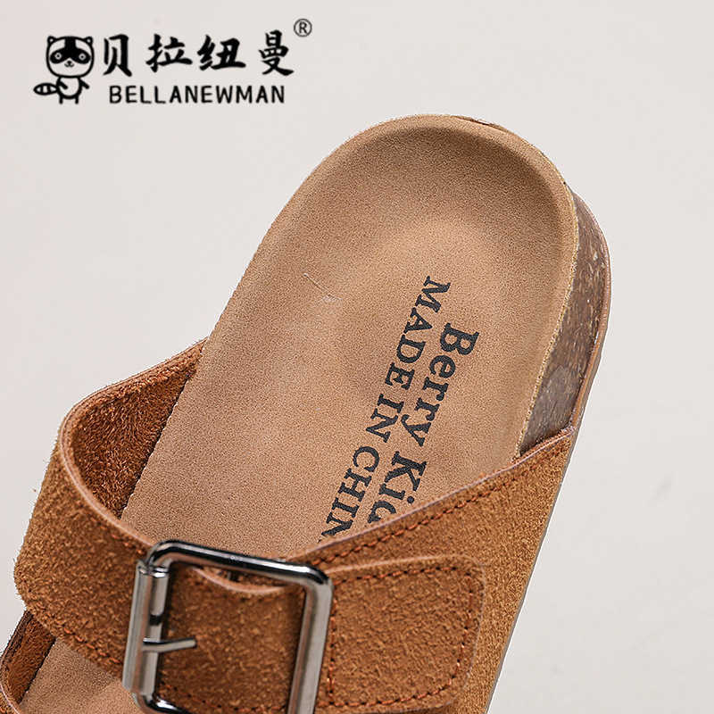 Slipper Boken shoes for boys cork sandals 2025 summer new style for childrens indoor and outdoor sandals medium and large childrens straight drag S253
