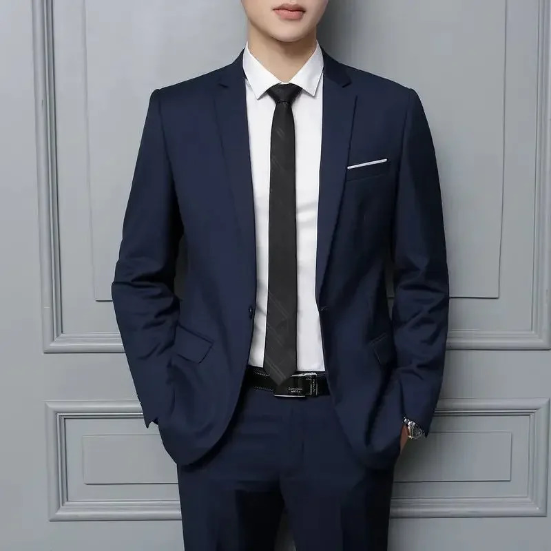 Korean style mens suit casual jacket ultrathin suitable for young men professional loft vest pants shoe accessories 250326