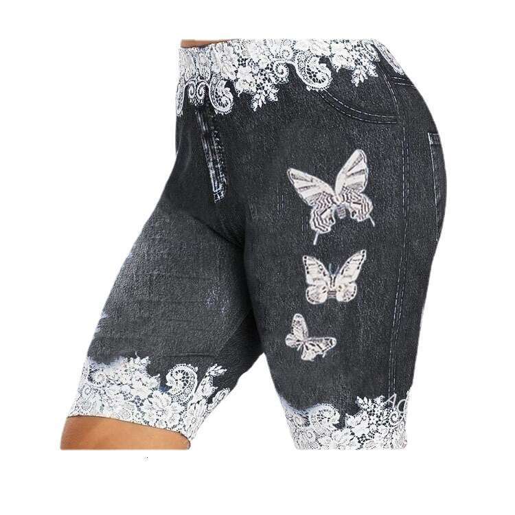 Women Yoga Pants Printed Denim Leggings Cropped Yoga Yiwu Shorts Women S Dance Pants YJ