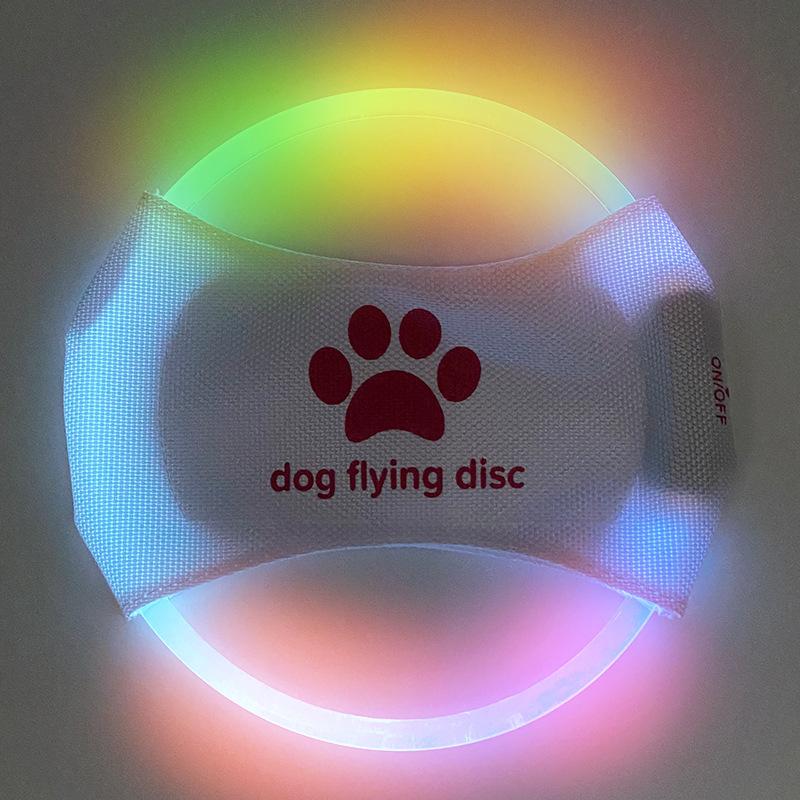 Glowing Dog Flying Disc Brightly Lit, Rechargeable LED Plaything for Canine Training