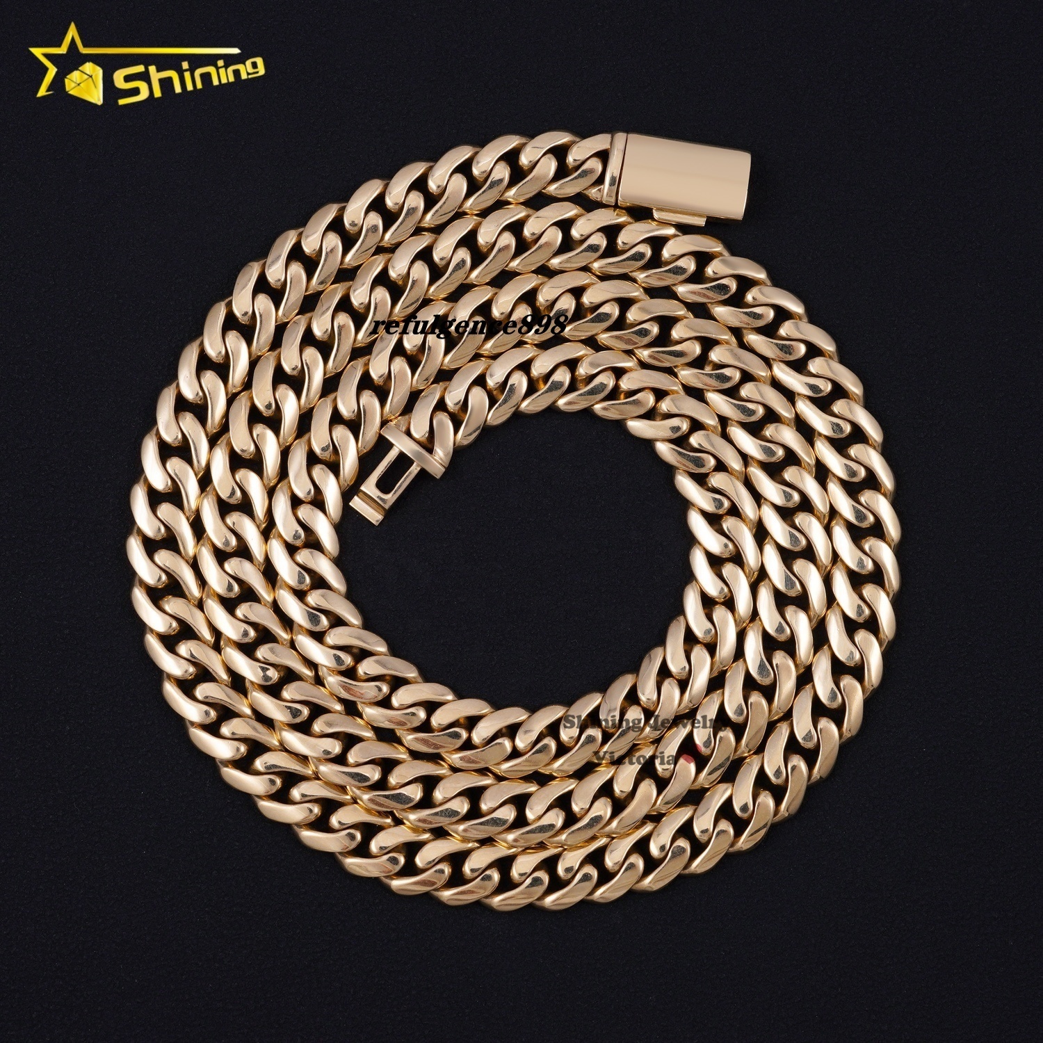 Plain Cuban Necklace Unisex Necklace Jewelry 8MM 22 68.4 Gram 10K Solid Real Gold Cuban Link Chain
