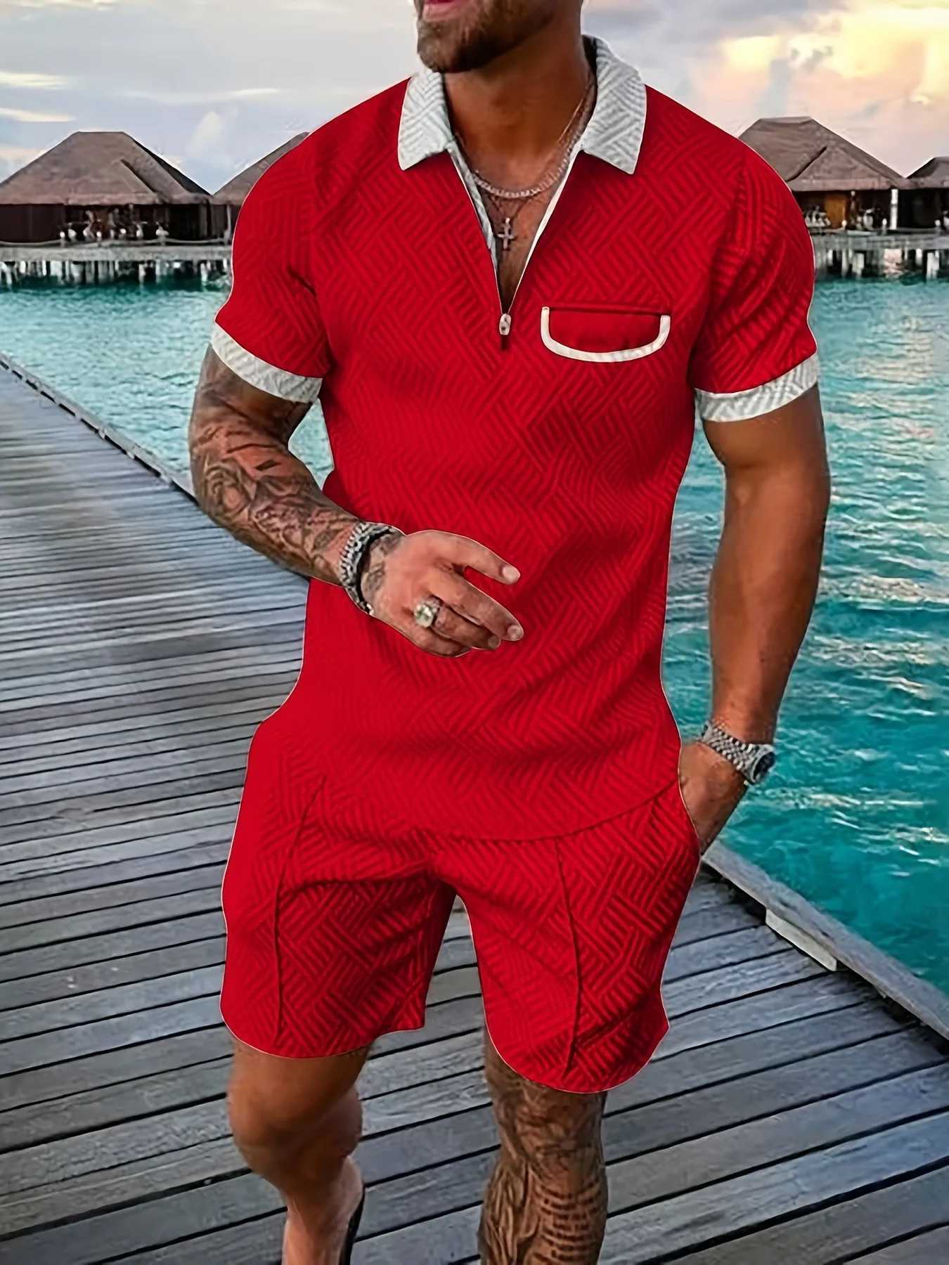 New Summer Hawaii Vacation Fashion Luggage 3D Printing Floral Mens Leisure Set Mens GiftsXJ250326