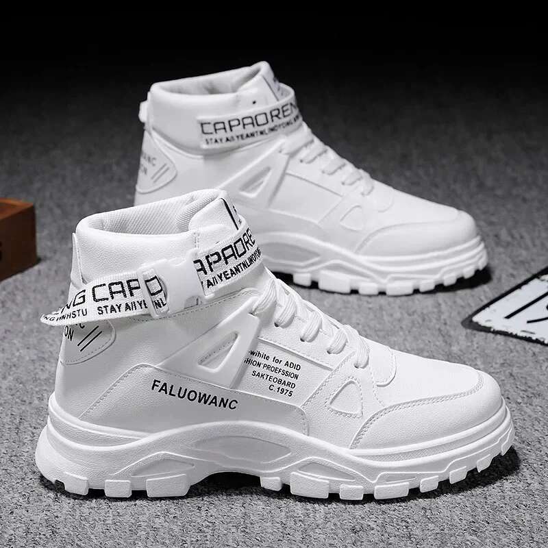 Trendy Men's Short Boots Autumn Winter Fashionable Lightweight Comfortable Anti Slip Flat Basketball Sports Casual Shoes