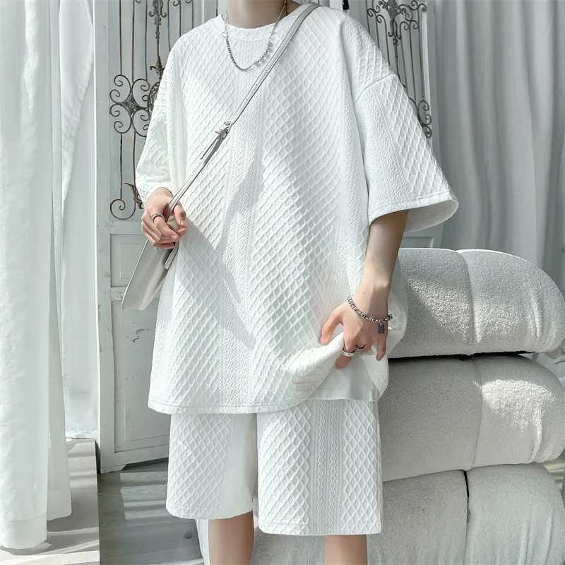 2024 Summer Thin Mens Design Emotional Short sleeved Short sleeved 2-piece Skin Care Jacquard SetXJ250326
