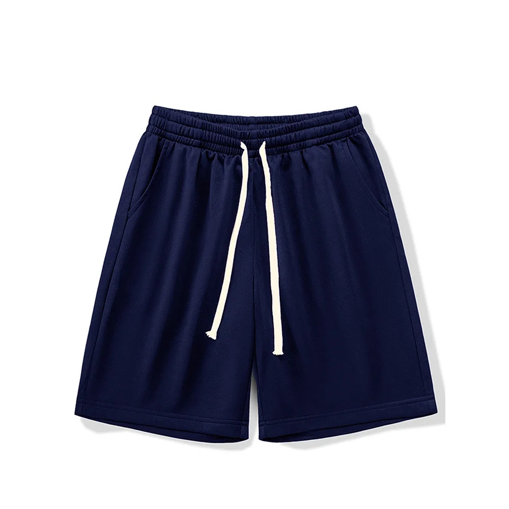 Mens summer running shorts casual jogging solid color drawstring loose sports 250326