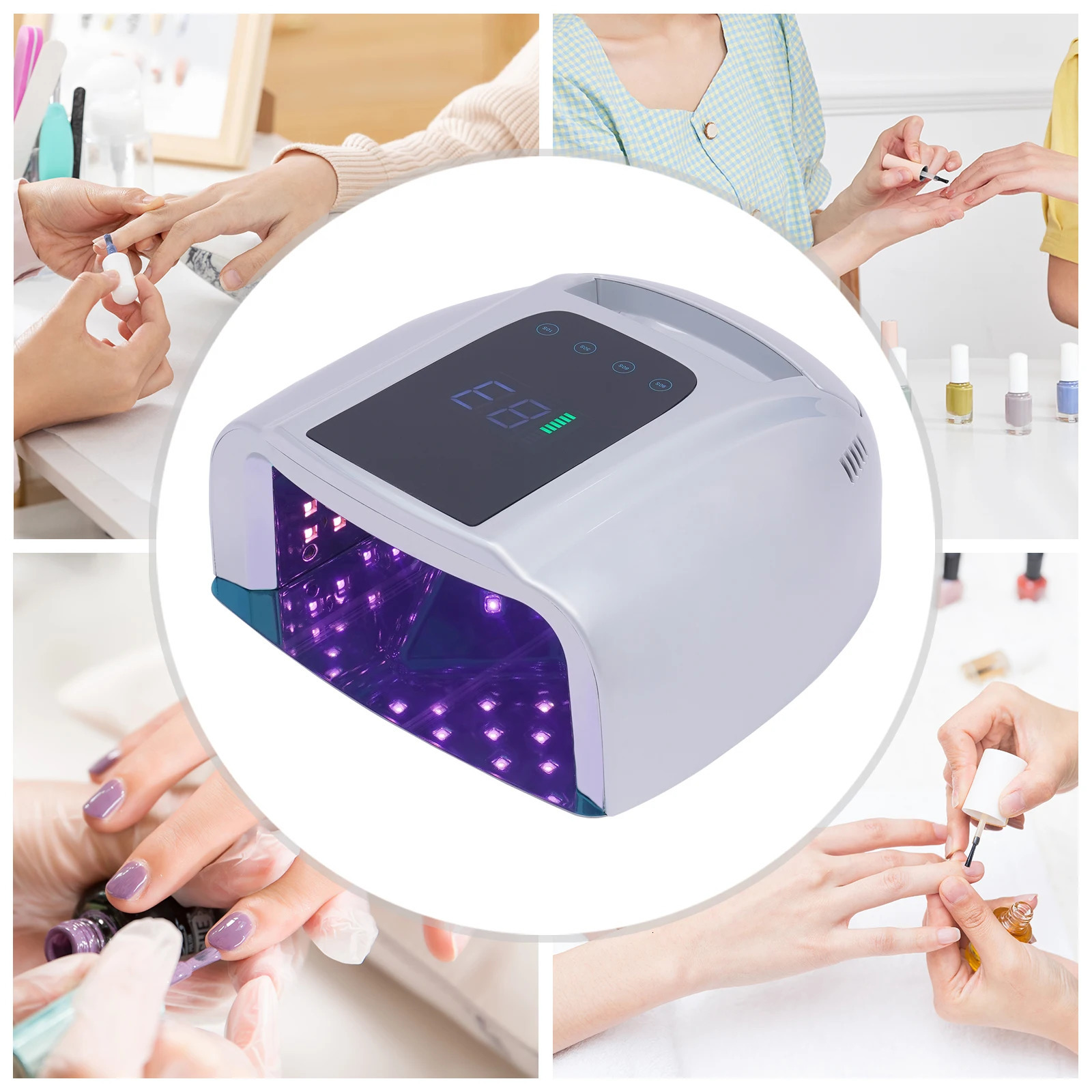Nail dryer 96W 42 bead professional charging UV LED portable cordless nail light machine with detachable stainless steel 250325