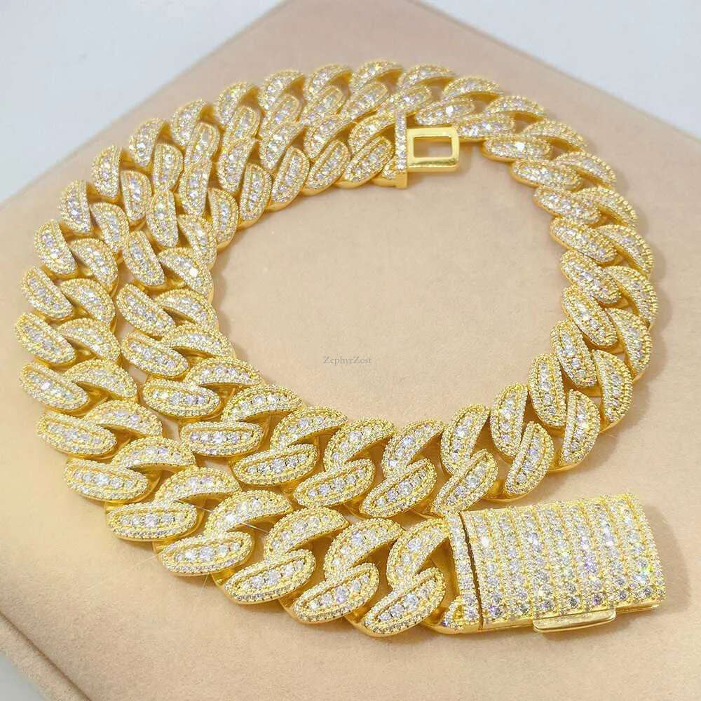 pendant pass dia tester cuban k necklace For Custom Pendant 18mm Hip Hop Men Jewelry Big necklaces VVS moissanite Cuban chain Free Shipping