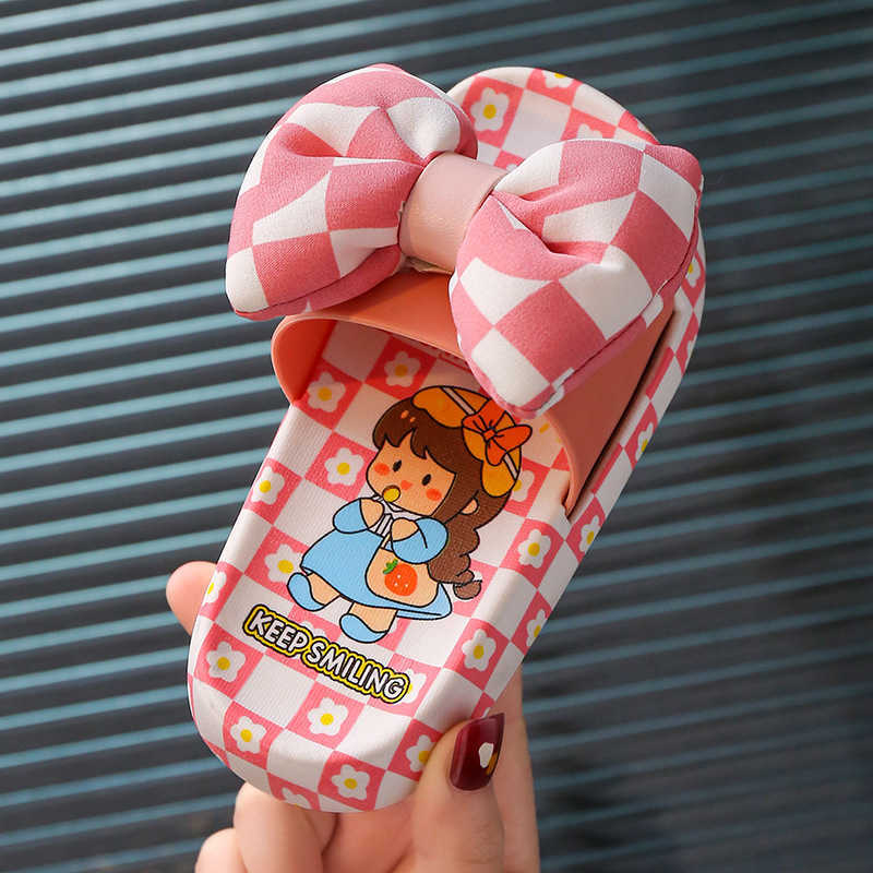 Slipper Childrens slippers cute bow for girls fashionable princess for girls anti slip soft sole for indoor and outdoor wear beach sandals for girls S