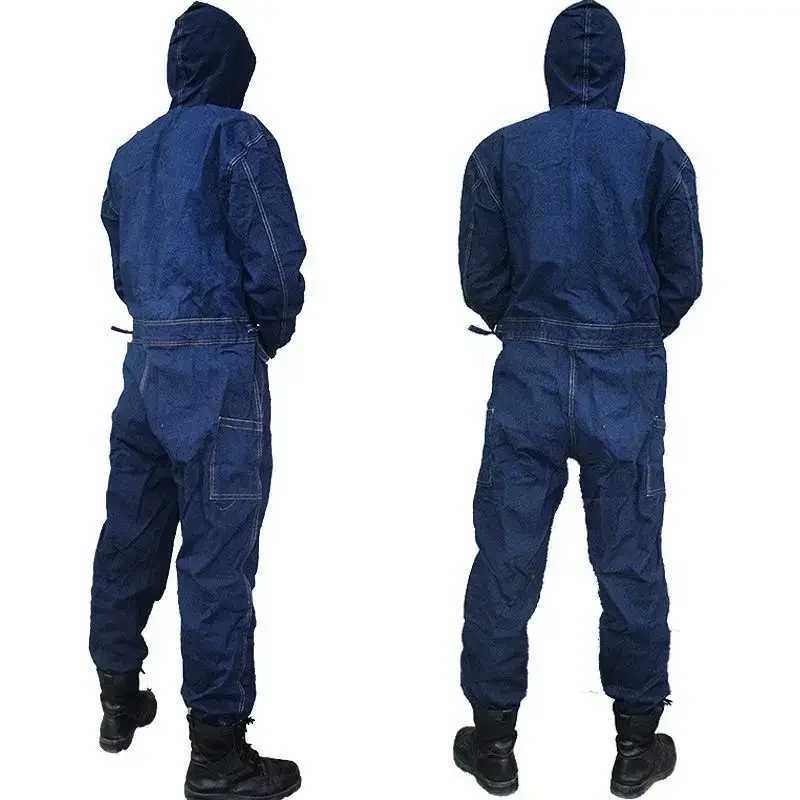 Breathable work clothes for men and women mechanical repair dust-proof labor protection clothing denim work clothesXJ250326