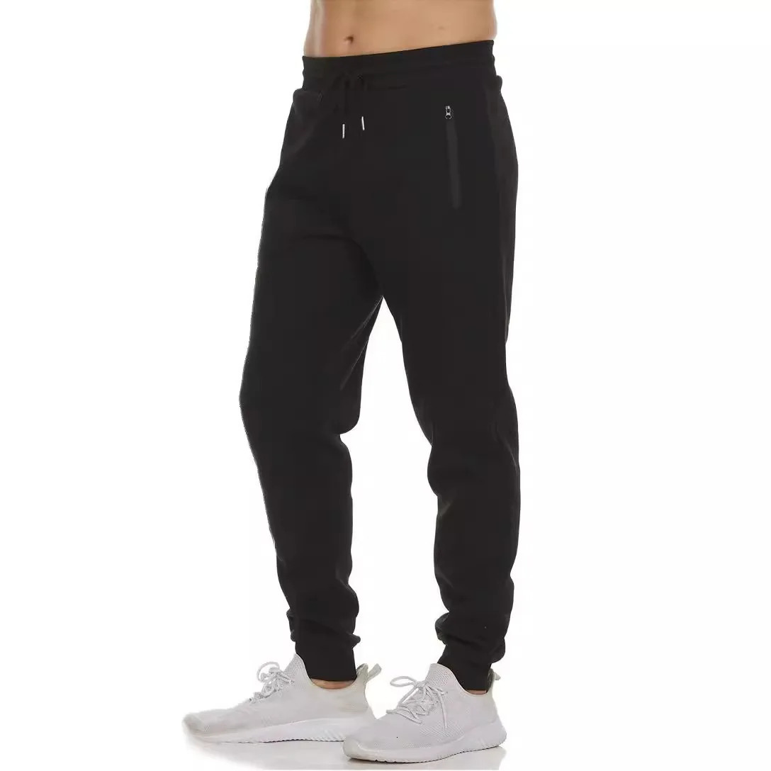 Unisex sports pants with side zipper pockets mens jogging track elastic waist and leisure Trousers backpack fitness gym clothing 250327