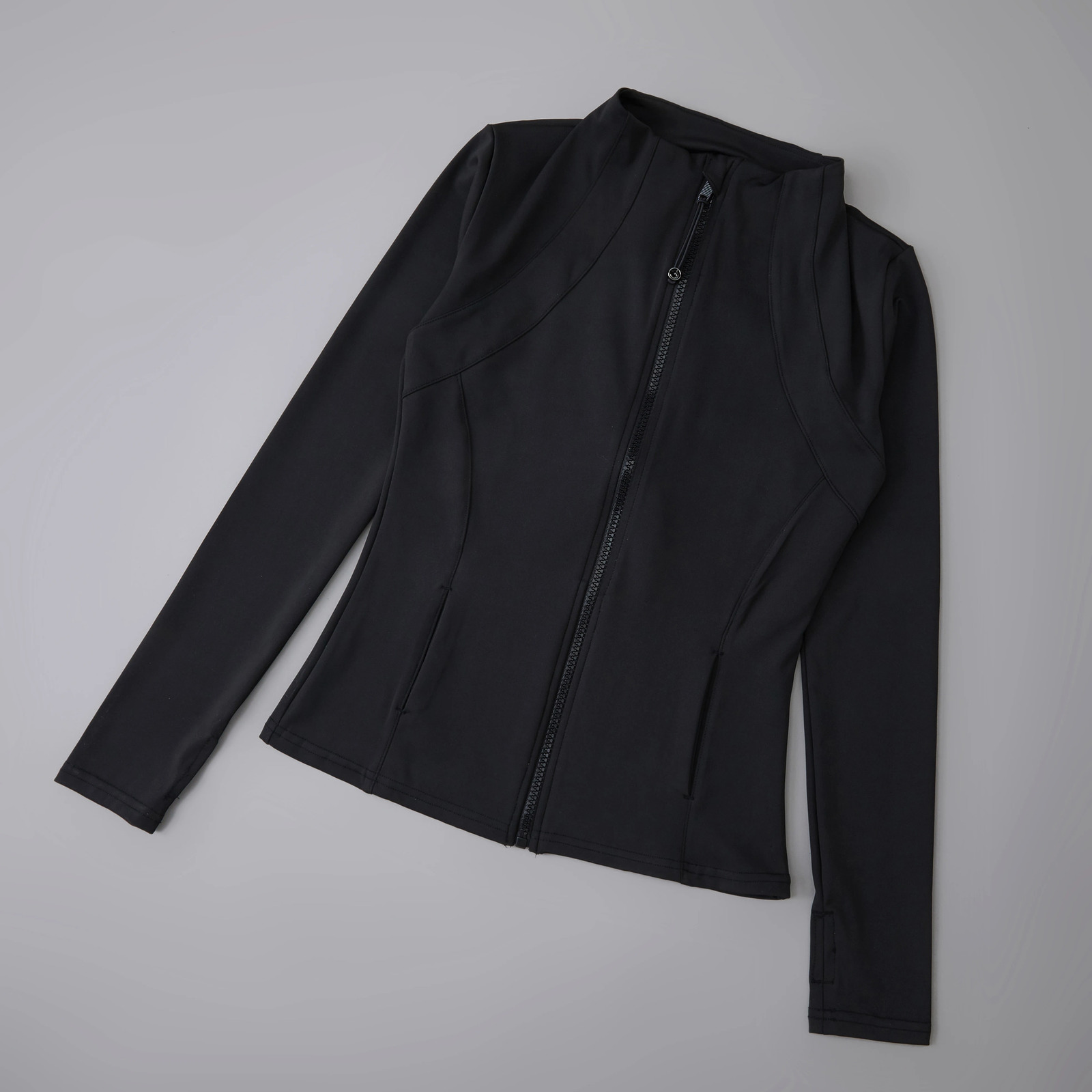 Long sleeved sports and fitness yoga clothing womens fitness tops womens slim fit yoga jackets zippered sports jackets 250326
