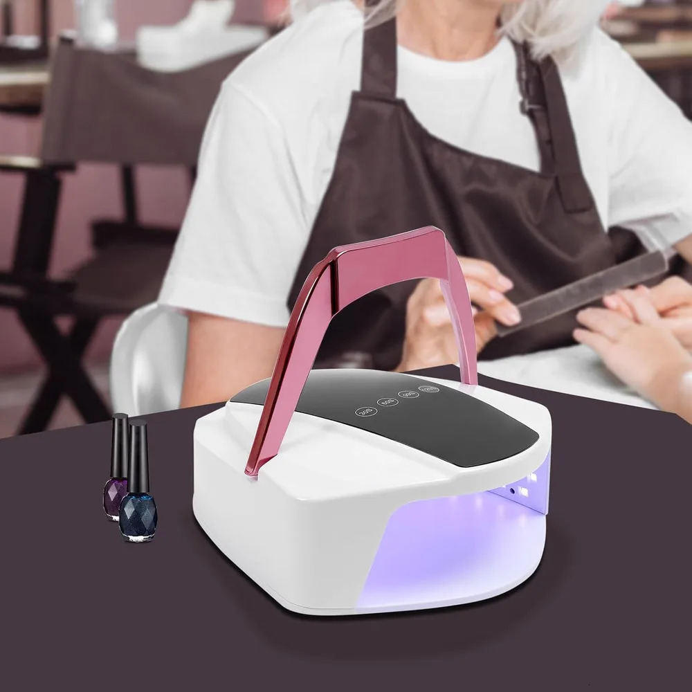 Charging UV LED light 96W portable cordless with timer setting and intelligent sensor dryer for Polish home nail salon 250325