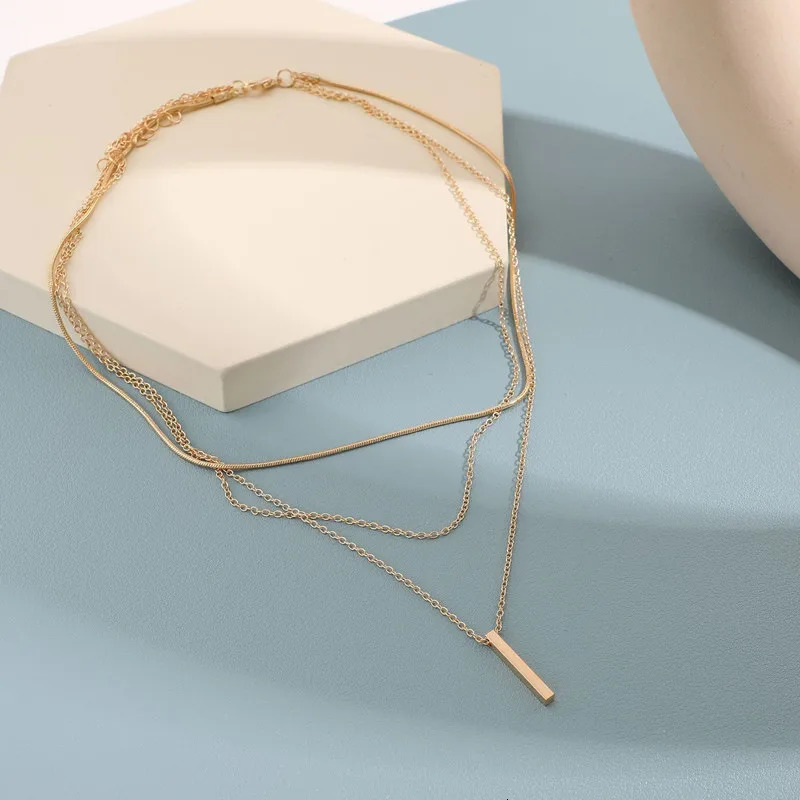Vintage Bohemian Multi layer Minimalist Necklace Womens Pendant Chain Fashion Jewelry 250325