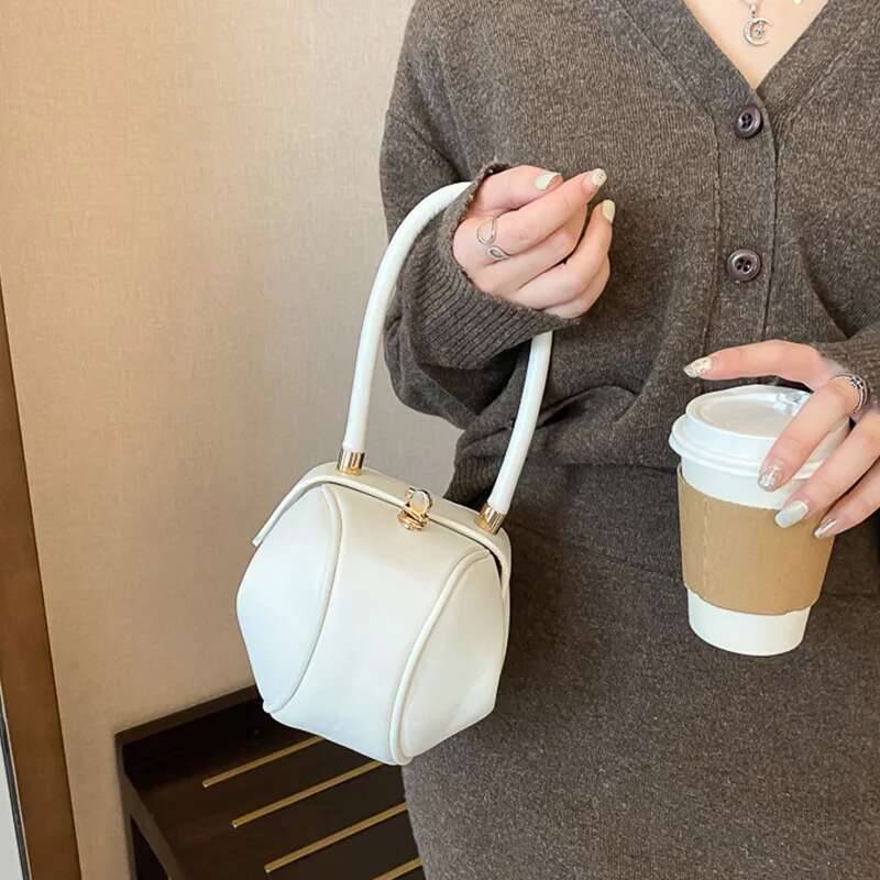 Round Ball Women's Handbag Brand Designer Bowg PU Leather Mini Shoulder Bags Female Purse Fashion Armpit Bag