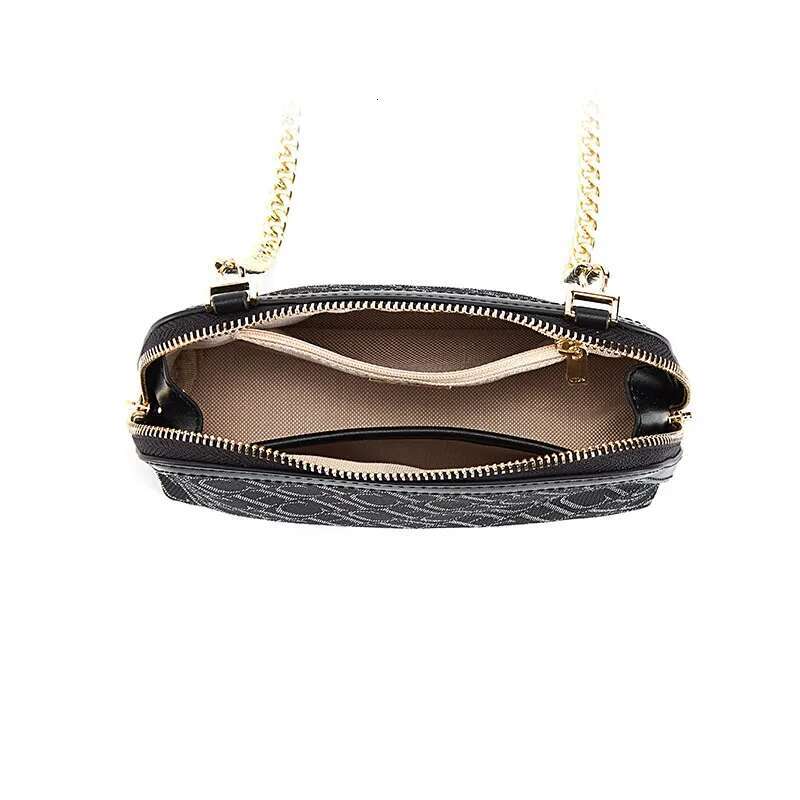 CH Letter Printed Light Suede Leather Chain Shoulder Bag Fashion Retro Crossbody Designer
