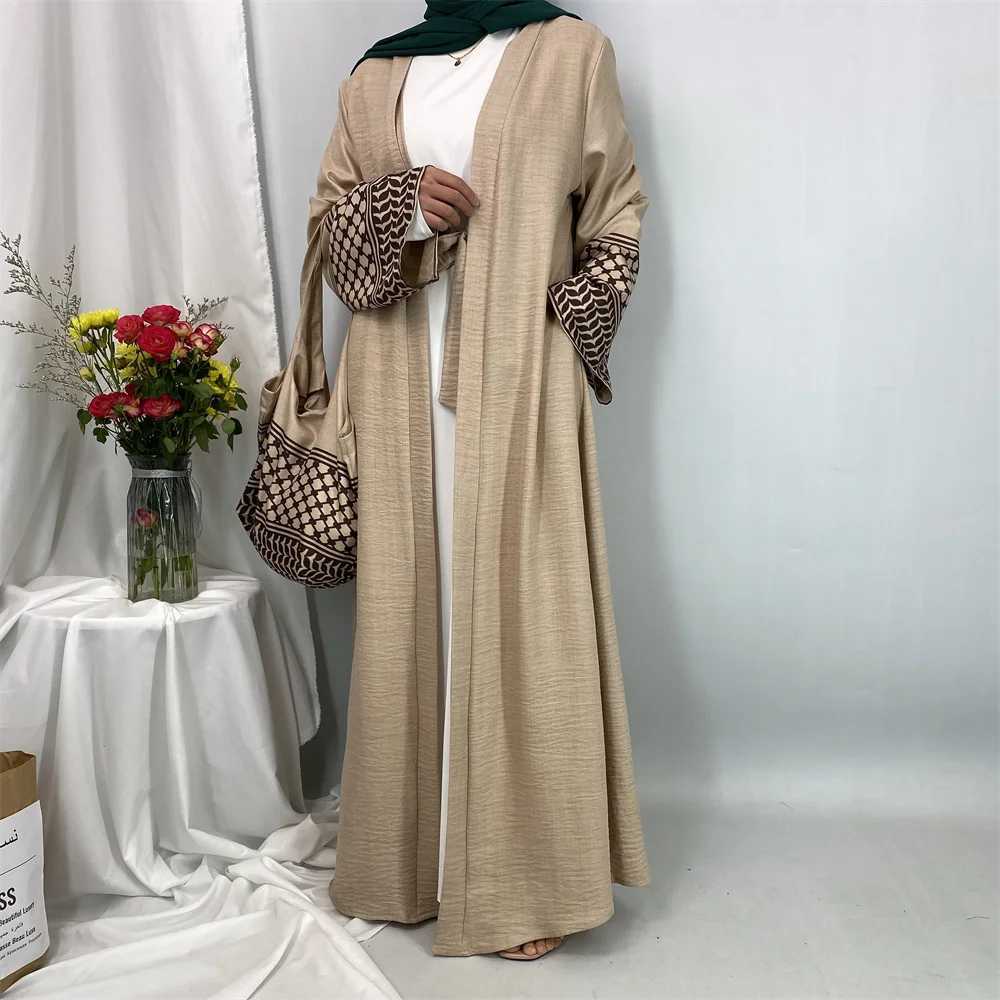 Ramadan Abaya Dubai Luxury Soft Linen Loose Slves Classic Fashion Popular Women Muslim Humility Islamic Clothing X250327